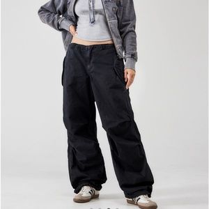 Black baggy tech pants